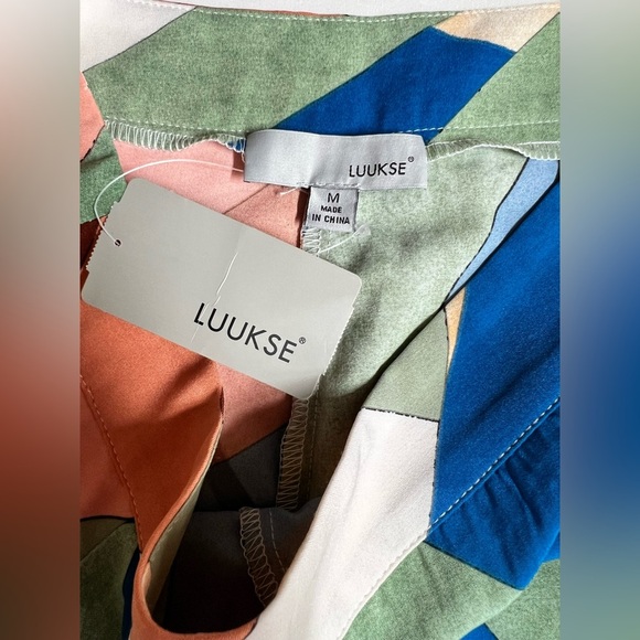 LUUKSE Colorful Abstract Wide Leg Palazzo Pants size M - Picture 7 of 11